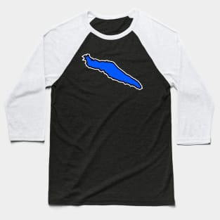 Texad Island Silhouette in Indigo Blue - Plain and Simple - Texada Island Baseball T-Shirt